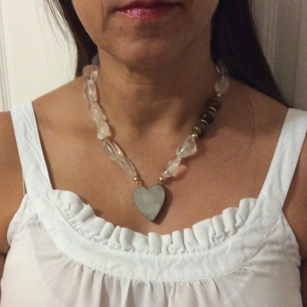 White quartz necklace.